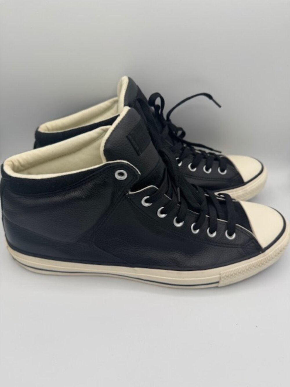Converse Chuck Taylor All Star Street High Black Leather 157472C Men's Size 13